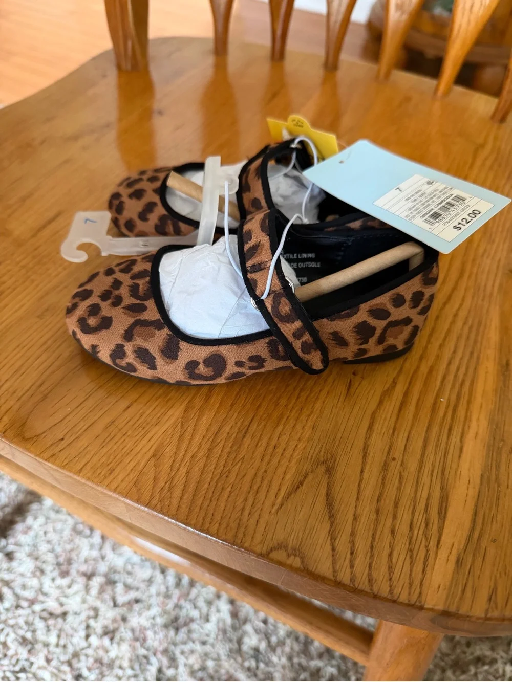 Cat & Jack Leopard Print Mary Jane Shoes - Brown and Black size 7 NWT